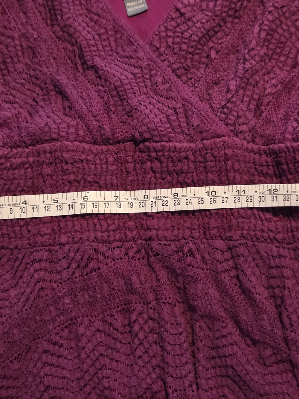 Rabbit Rabbit Rabbit Textured V-Neck Midi Dress in Magenta - Picture 9 of 10